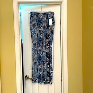 Karen Kane Blue and White Wide Leg Pants